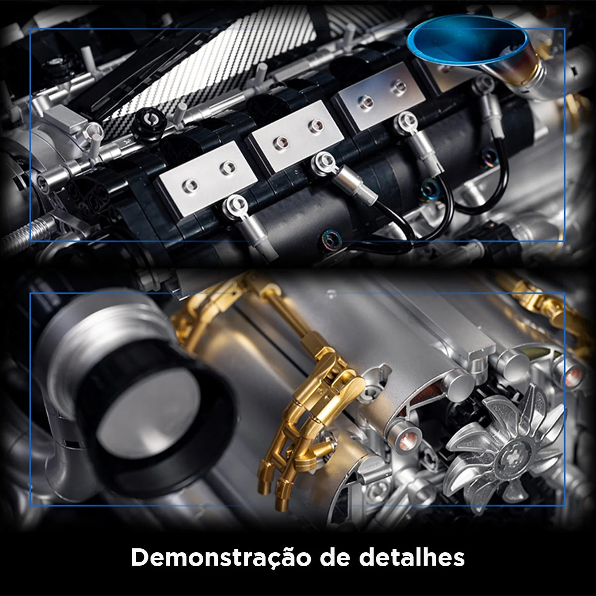Bloco de Montar Motor V8 Funcional Bloco De Construção 2773 Peças de Encaixe dk111 Brastoy