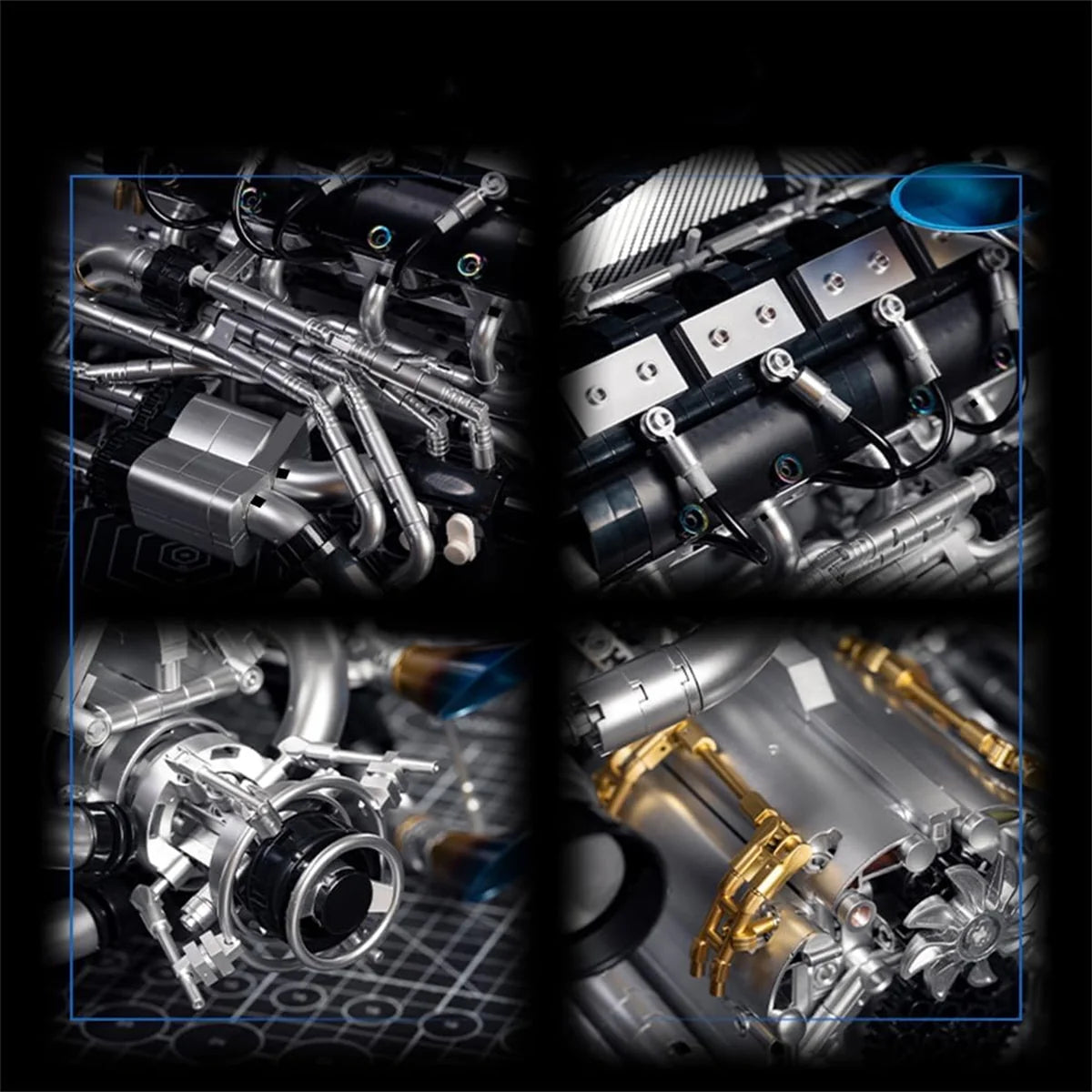 Bloco de Montar Motor V8 Funcional Bloco De Construção 2773 Peças de Encaixe dk111 Brastoy