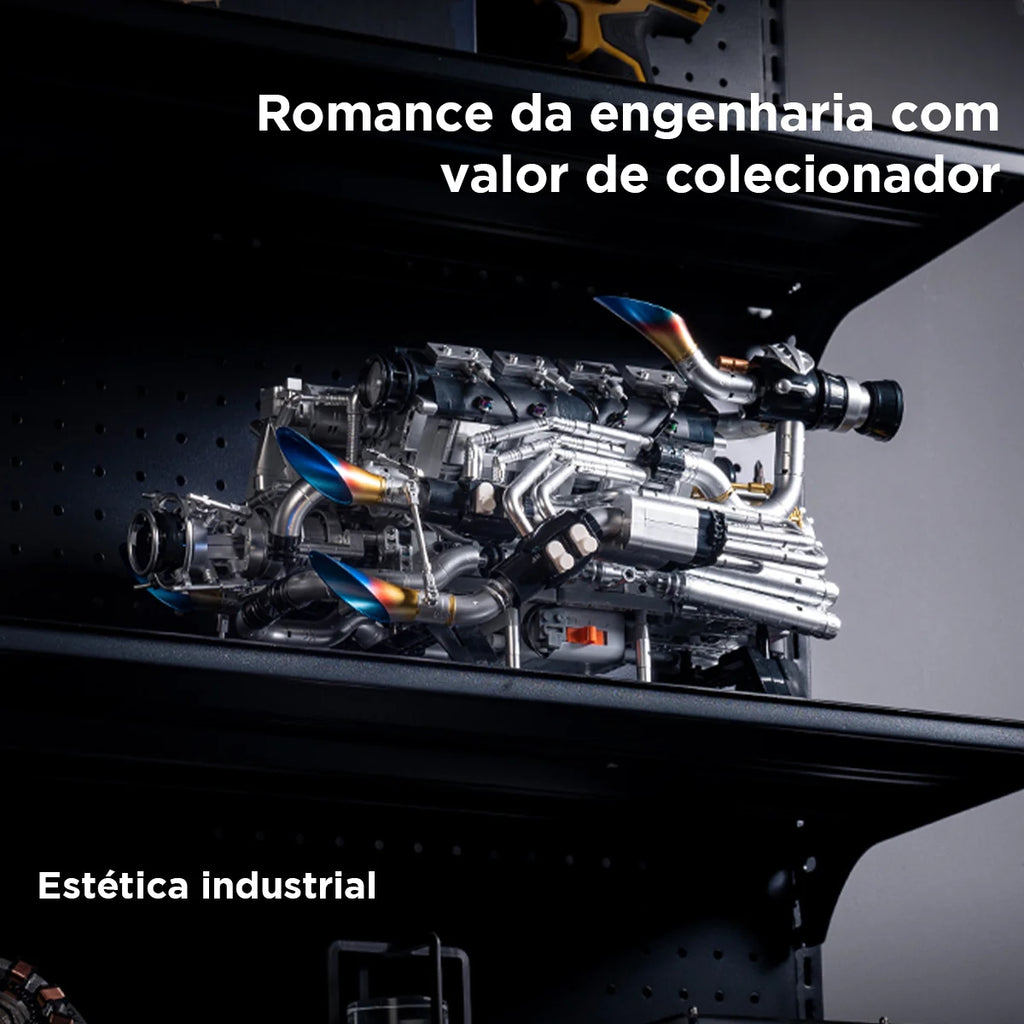 Bloco de Montar Motor V8 Funcional Bloco De Construção 2773 Peças de Encaixe dk111 Brastoy