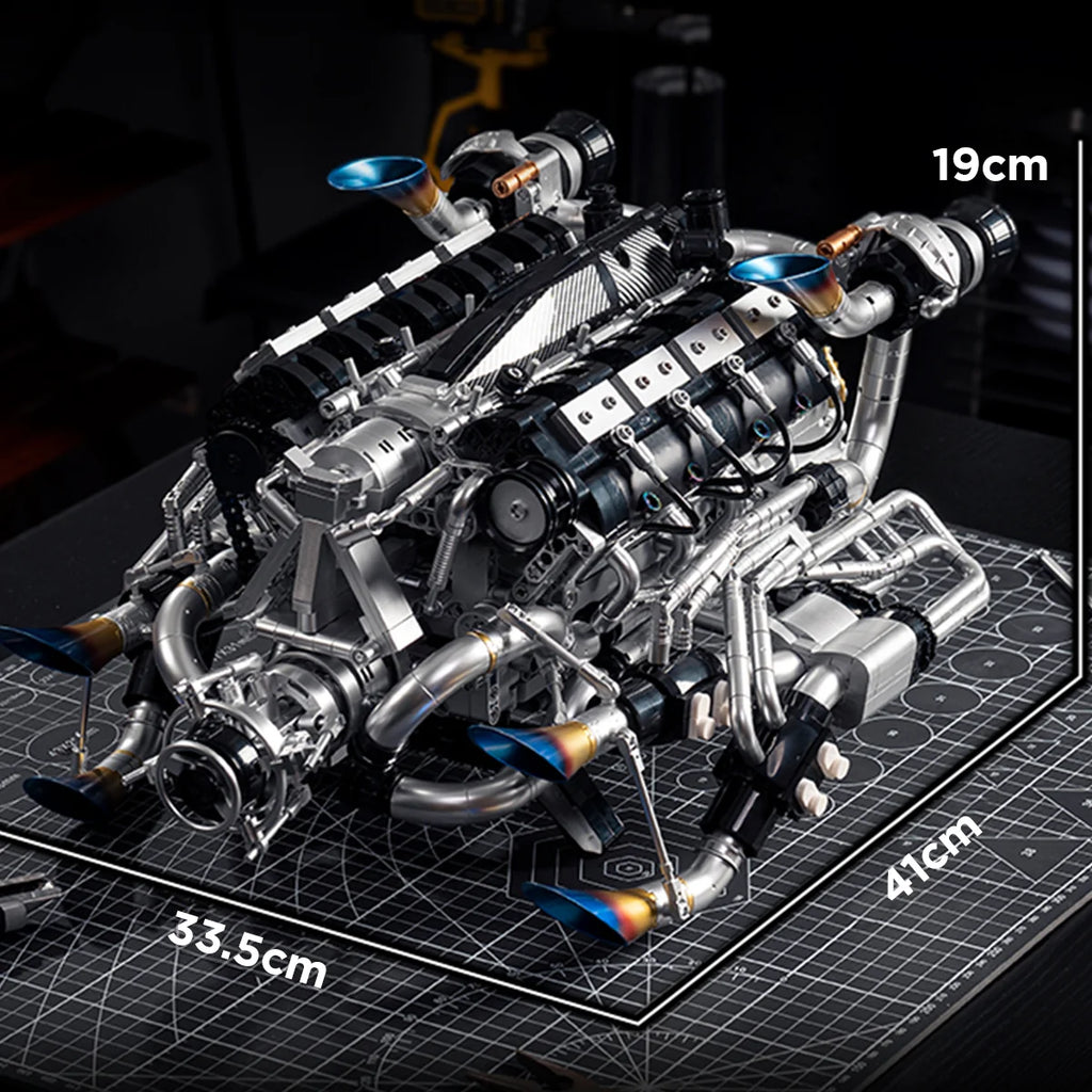 Bloco de Montar Motor V8 Funcional Bloco De Construção 2773 Peças de Encaixe dk111 Brastoy
