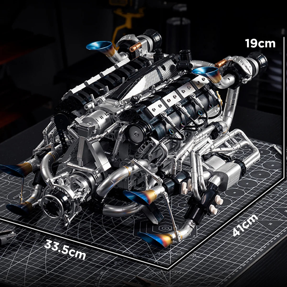 Bloco de Montar Motor V8 Funcional Bloco De Construção 2773 Peças de Encaixe dk111 Brastoy