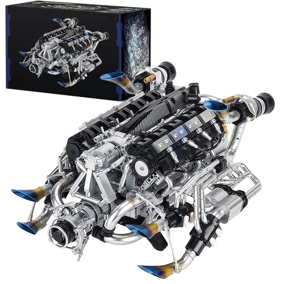 Bloco de Montar Motor V8 Funcional Bloco De Construção 2773 Peças de Encaixe dk111 Brastoy