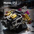 Bloco De Montar Modelo De Motor V12 1394 Peças de Construção Encaixe Brastoy Brinquedo Educativo
