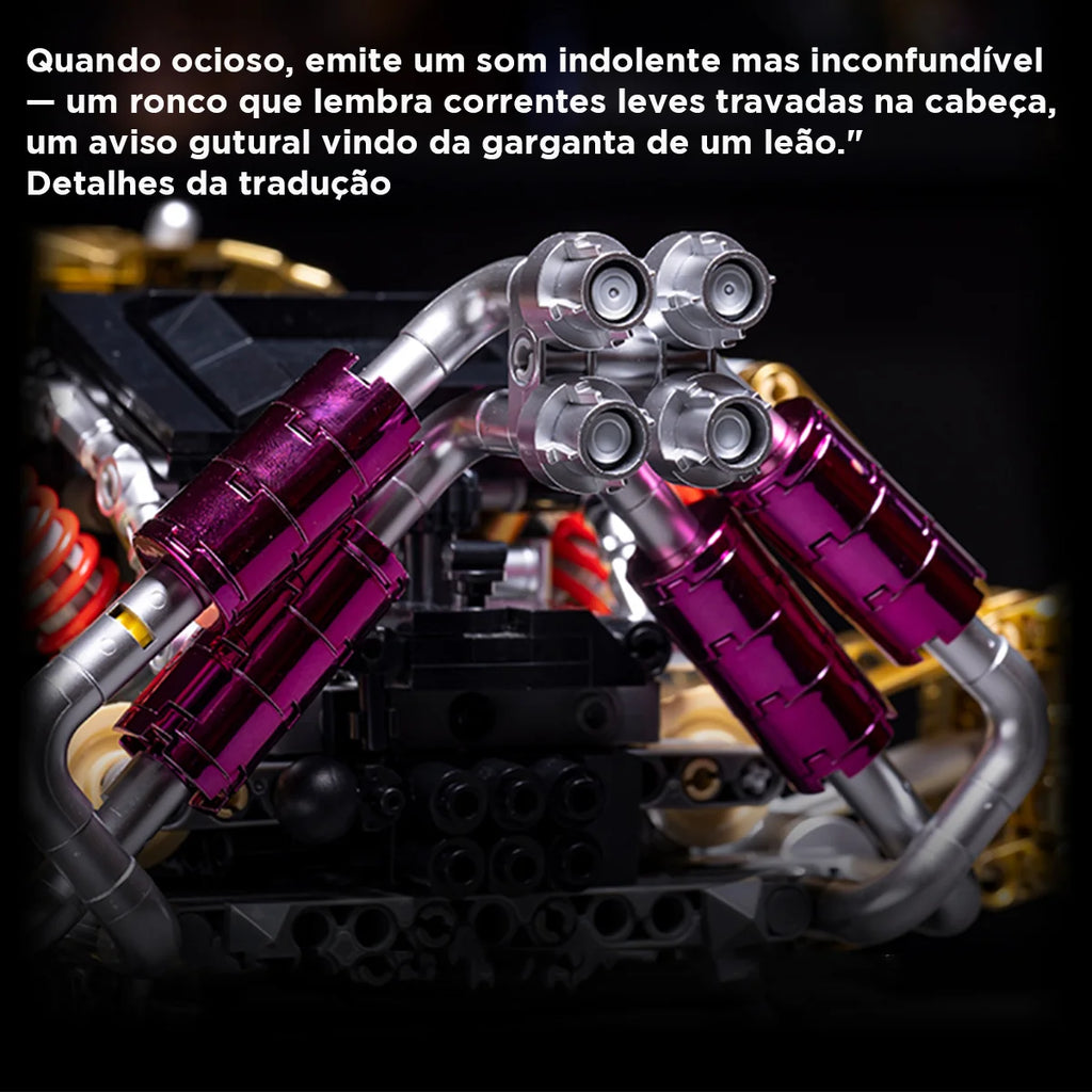 Bloco De Montar Modelo De Motor V12 1394 Peças de Construção Encaixe Brastoy Brinquedo Educativo