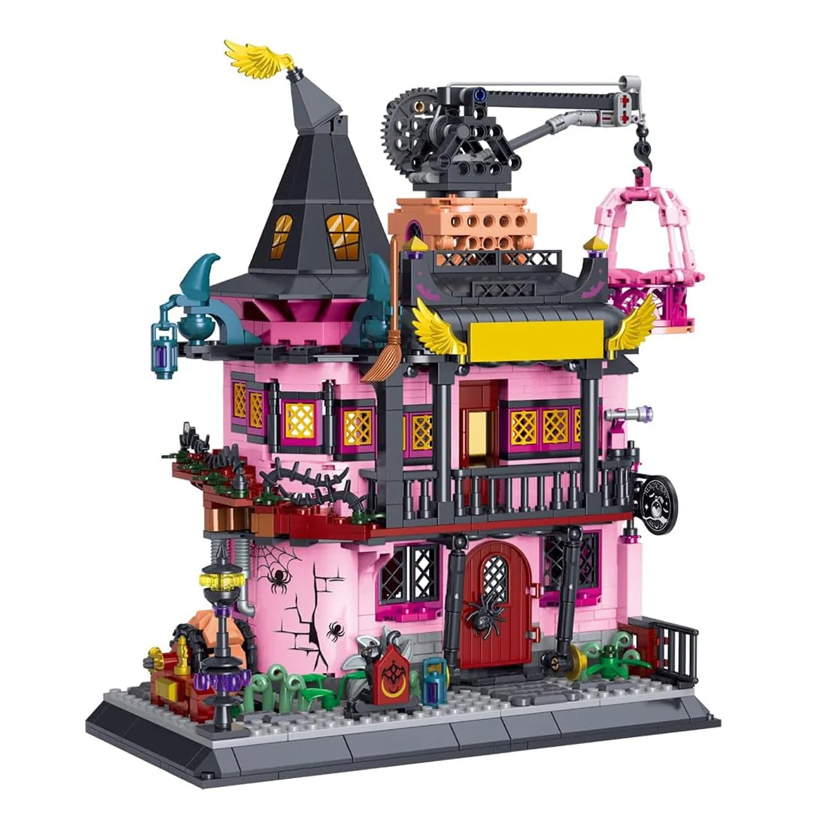 Bloco de Montar Casinha Mágica da Bruxinha 1022 peças de 3,6 mm Brinquedo Educativo de Encaixe Decoração Coleção