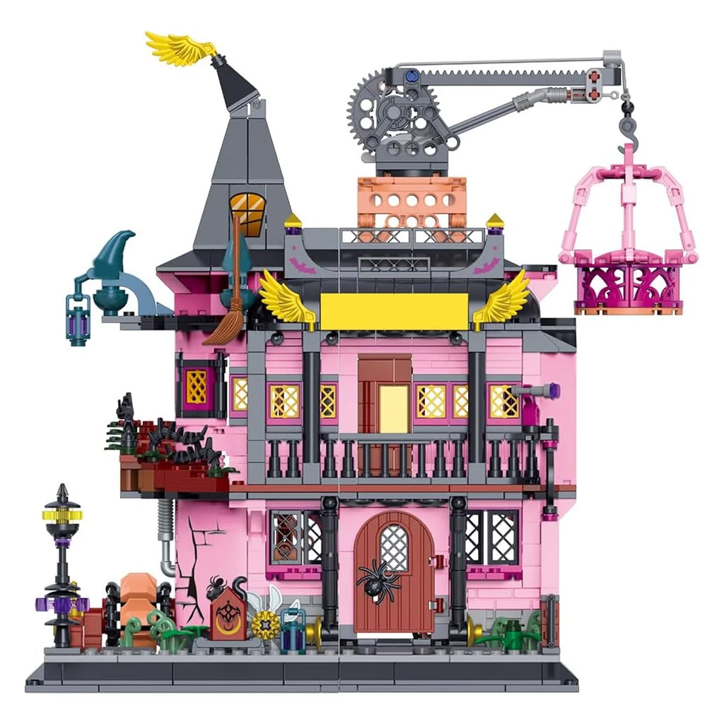 Bloco de Montar Casinha Mágica da Bruxinha 1022 peças de 3,6 mm Brinquedo Educativo de Encaixe Decoração Coleção