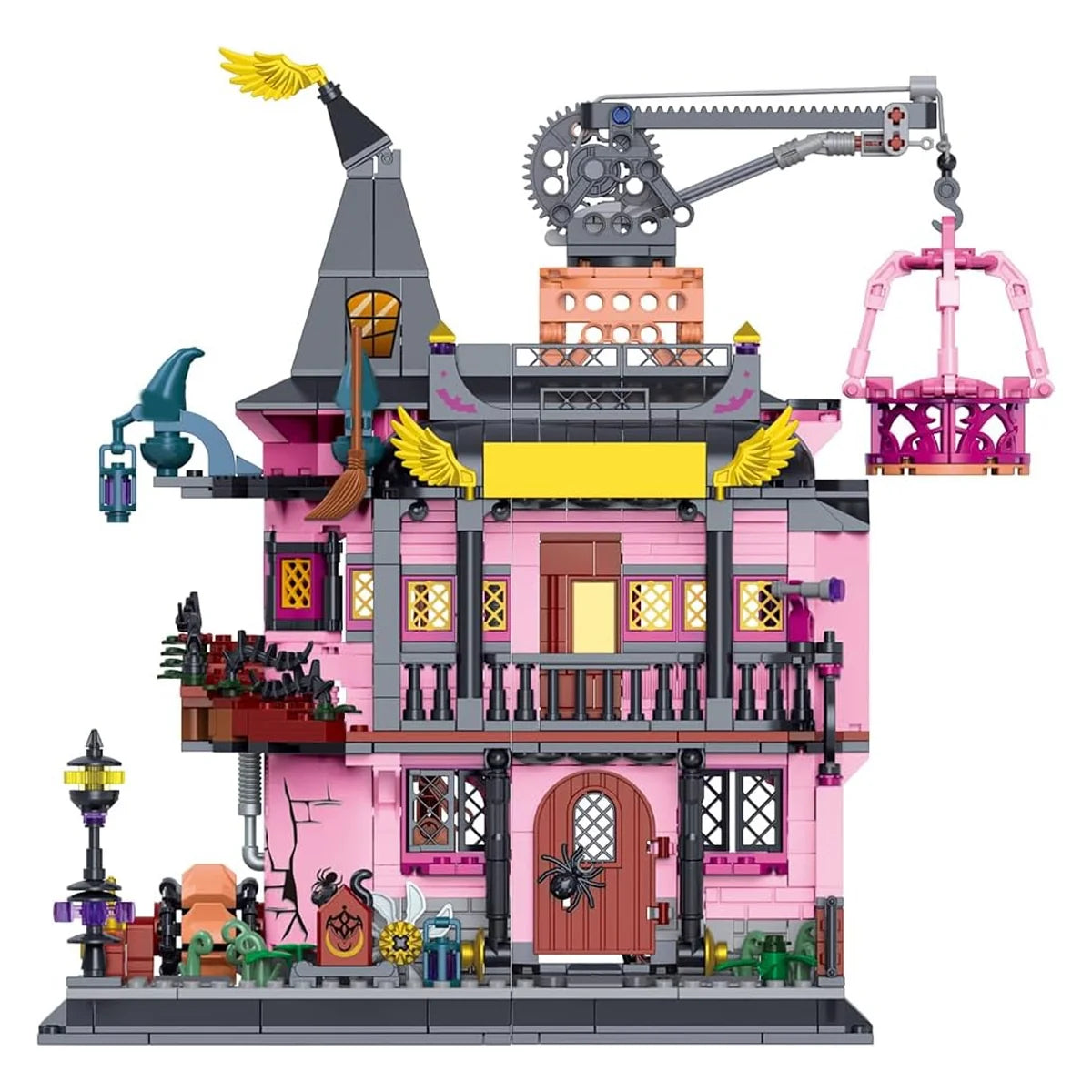 Bloco de Montar Casinha Mágica da Bruxinha 1022 peças de 3,6 mm Brinquedo Educativo de Encaixe Decoração Coleção