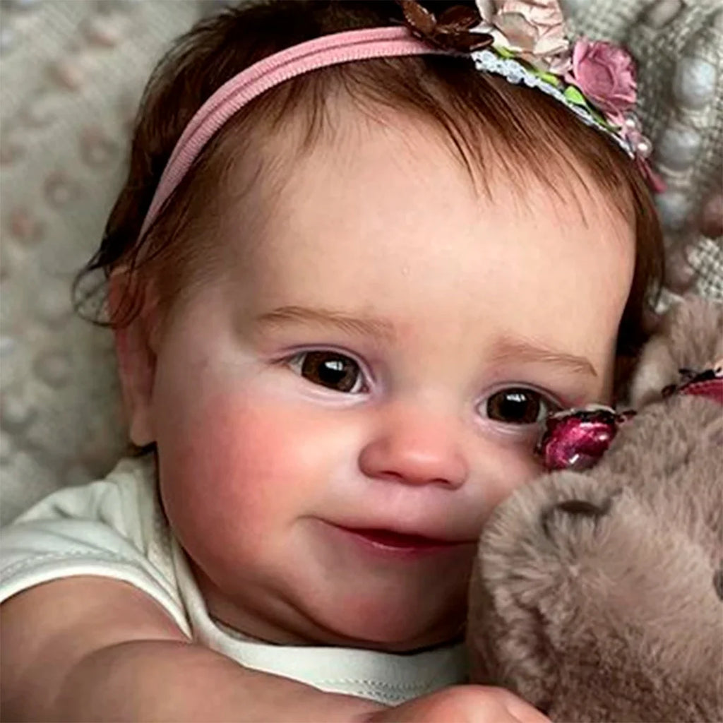 Boneca Bebê Reborn Realista Silicone Conjunto de Roupa Chupeta Mamadeira e Pelúcia Pode Dar Banho Roupa