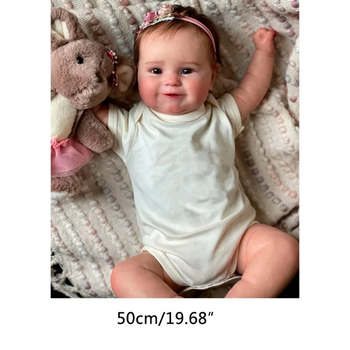 Boneca Bebê Reborn Realista Silicone Conjunto de Roupa Chupeta Mamadeira e Pelúcia Pode Dar Banho Roupa