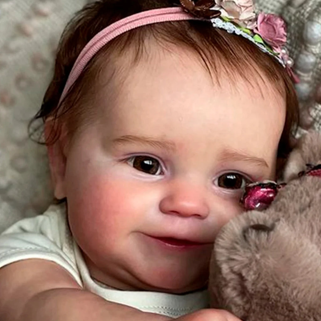 Boneca Bebê Reborn Realista Silicone Conjunto de Roupa Chupeta Mamadeira e Pelúcia Pode Dar Banho Roupa