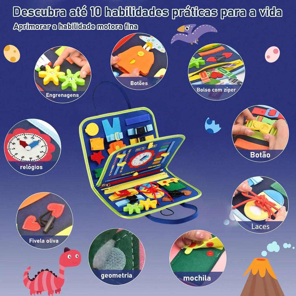 Maleta Educativa Brinquedo Atividades Aprendizados Pedagógica e Diversão para Bebês Crianças Montessori Sensorial
