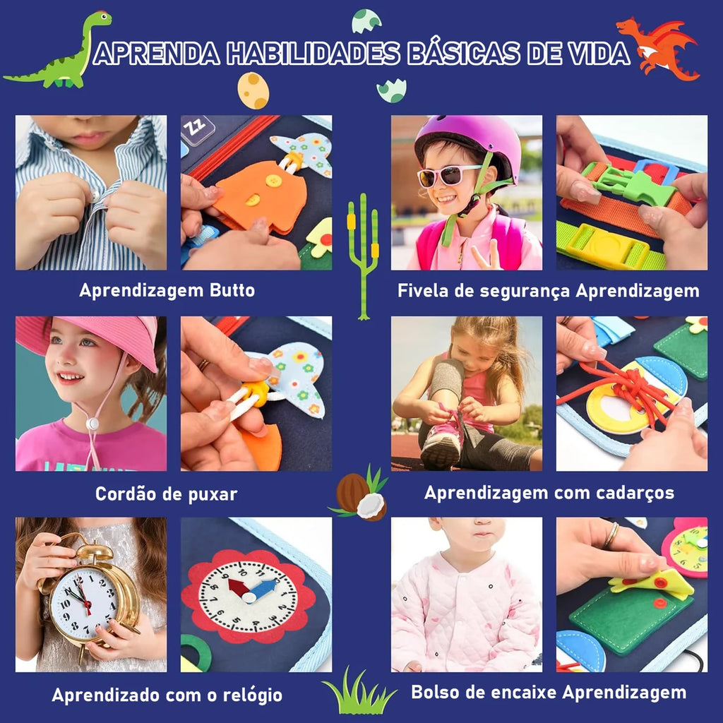 Maleta Educativa Brinquedo Atividades Aprendizados Pedagógica e Diversão para Bebês Crianças Montessori Sensorial