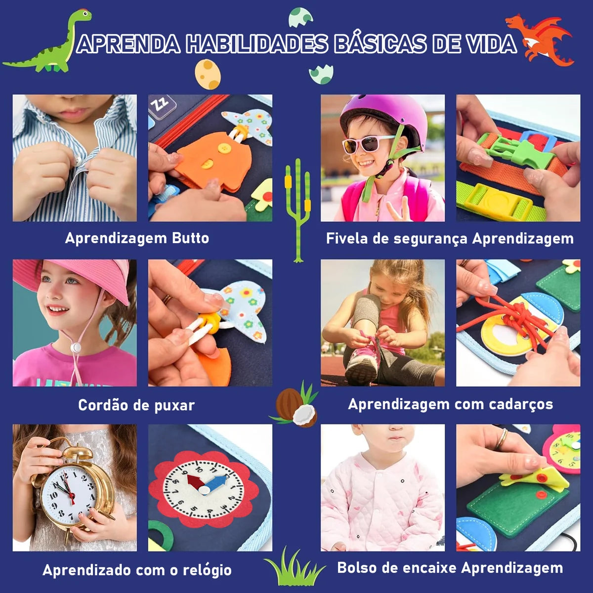 Maleta Educativa Brinquedo Atividades Aprendizados Pedagógica e Diversão para Bebês Crianças Montessori Sensorial