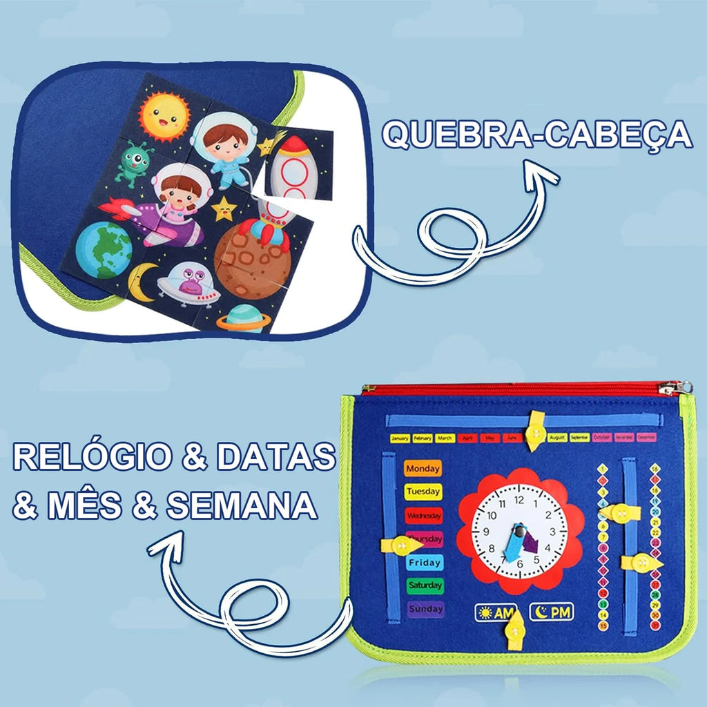 Maleta Educativa Brinquedo Atividades Aprendizados Pedagógica e Diversão para Bebês Crianças Montessori Sensorial