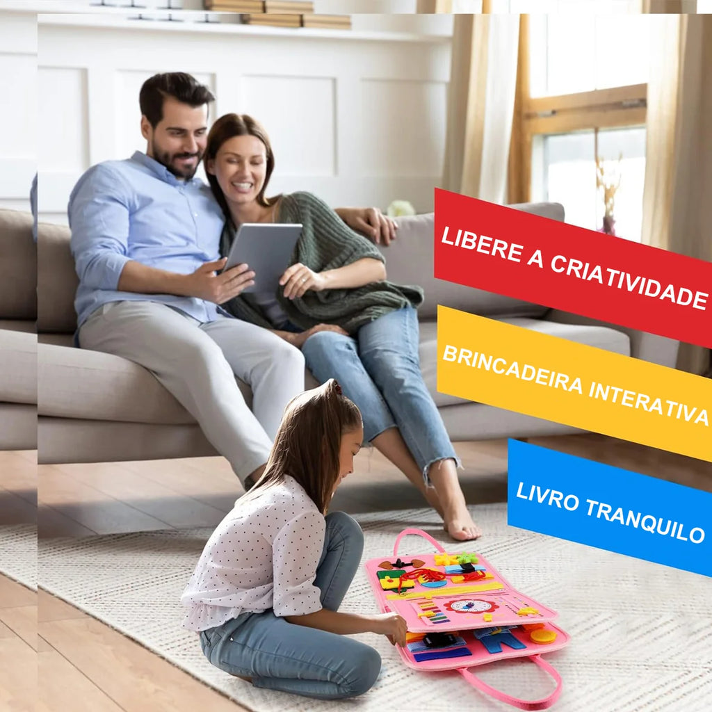 Maleta Educativa Brinquedo Atividades Aprendizados Pedagógica e Diversão para Bebês Crianças Montessori Sensorial