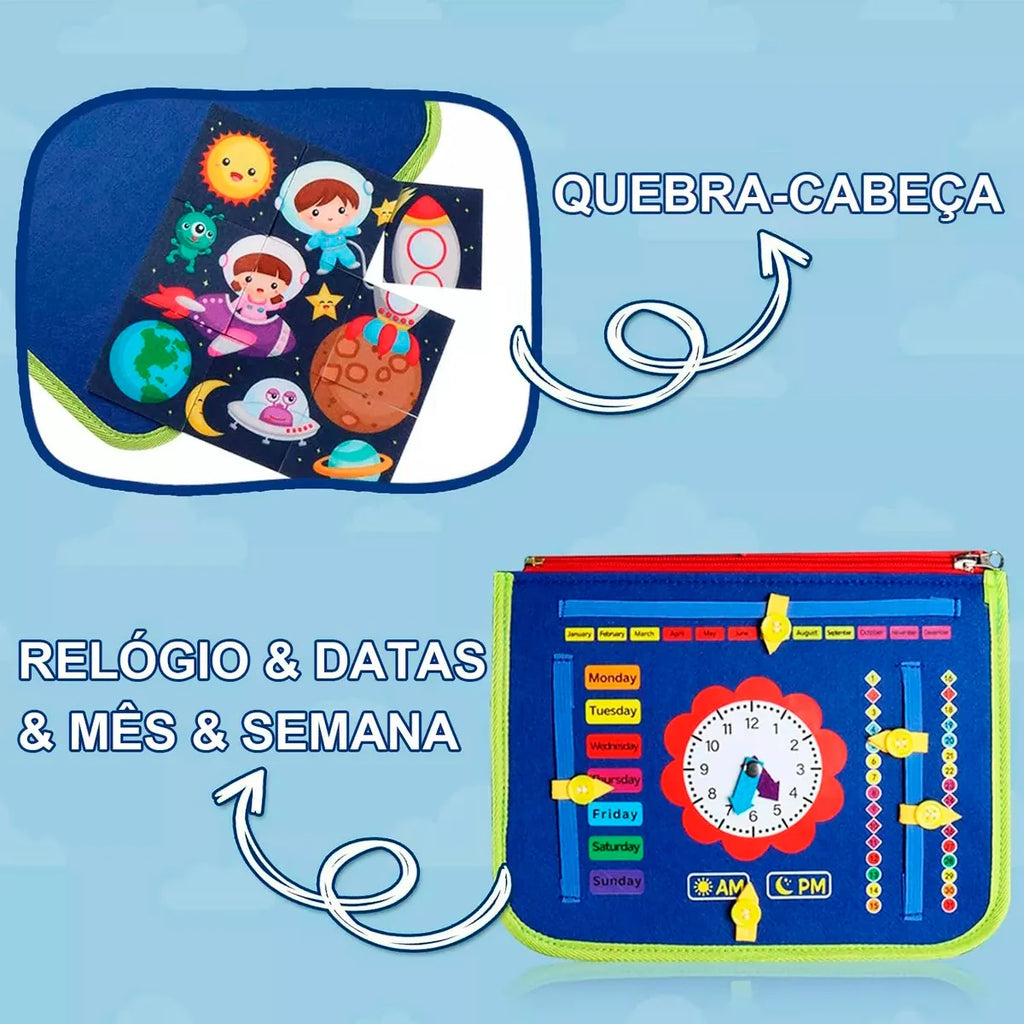 Maleta Educativa Brinquedo Atividades Aprendizados Pedagógica e Diversão para Bebês Crianças Montessori Sensorial