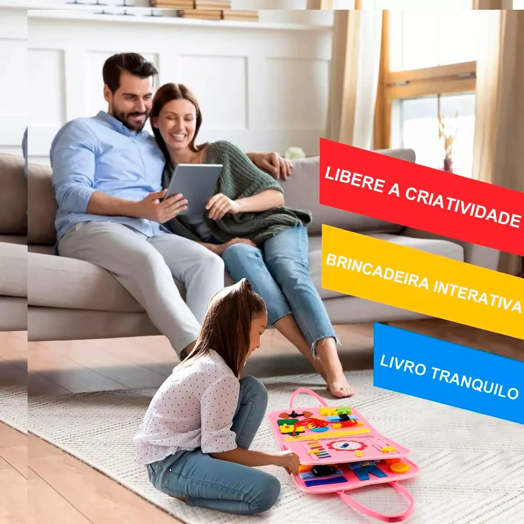 Maleta Educativa Brinquedo Atividades Aprendizados Pedagógica e Diversão para Bebês Crianças Montessori Sensorial