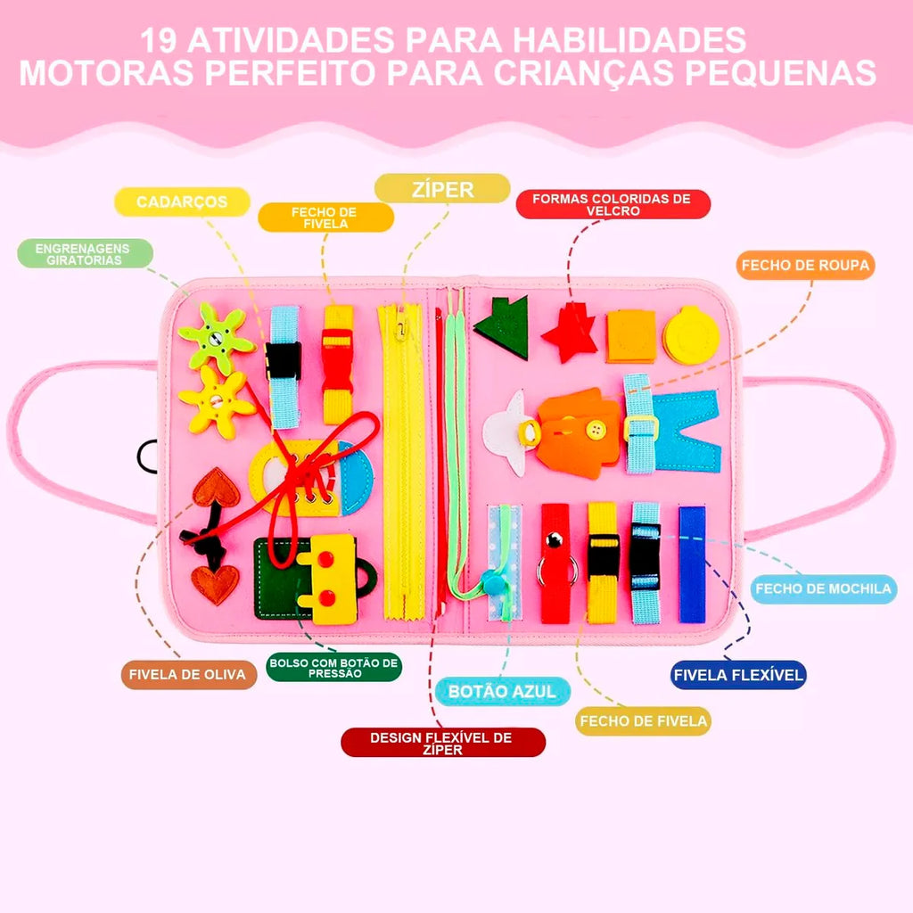 Maleta Educativa Brinquedo Atividades Aprendizados Pedagógica e Diversão para Bebês Crianças Montessori Sensorial