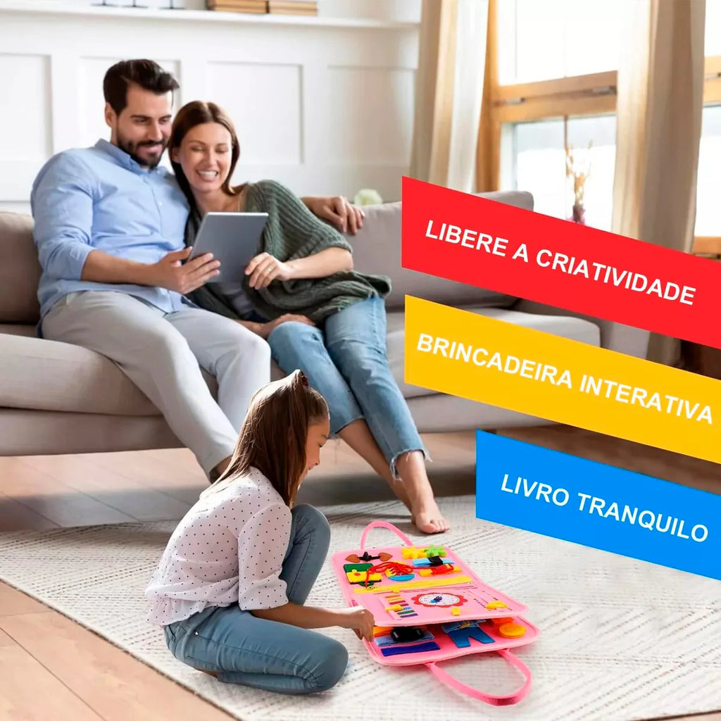Maleta Educativa Brinquedo Atividades Aprendizados Pedagógica e Diversão para Bebês Crianças Montessori Sensorial