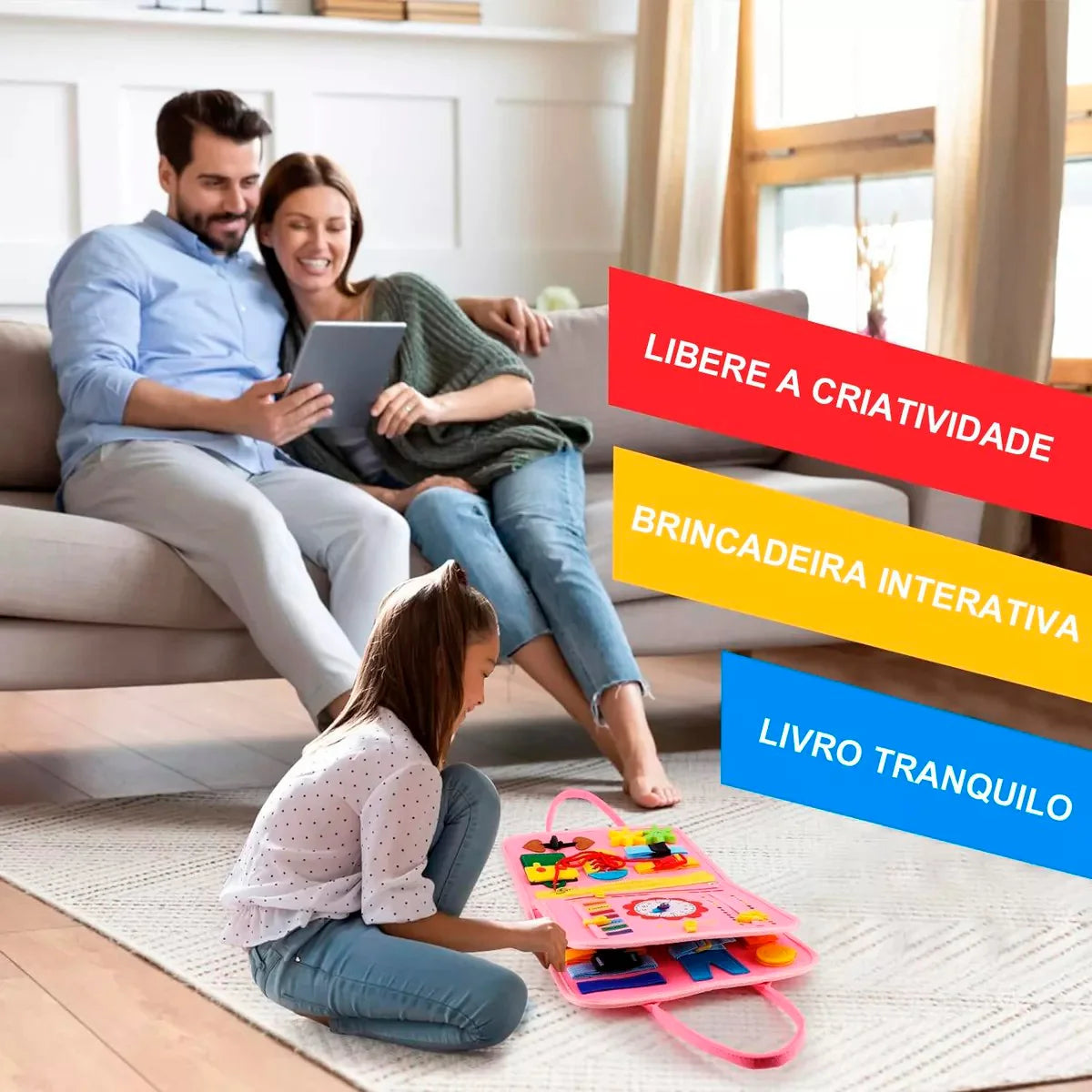 Maleta Educativa Brinquedo Atividades Aprendizados Pedagógica e Diversão para Bebês Crianças Montessori Sensorial