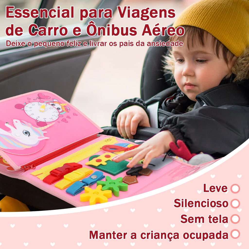 Brinquedo Educativo Infantil Brastoy Maleta de Atividades Aprendizados Pedagógica Montessori Sensorial Diversão para Bebês Crianças
