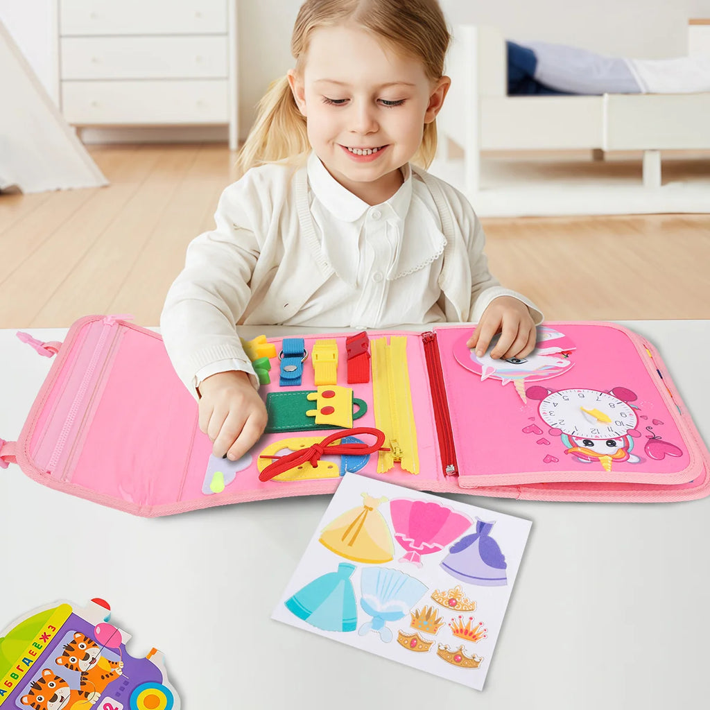 Brinquedo Educativo Infantil Brastoy Maleta de Atividades Aprendizados Pedagógica Montessori Sensorial Diversão para Bebês Crianças