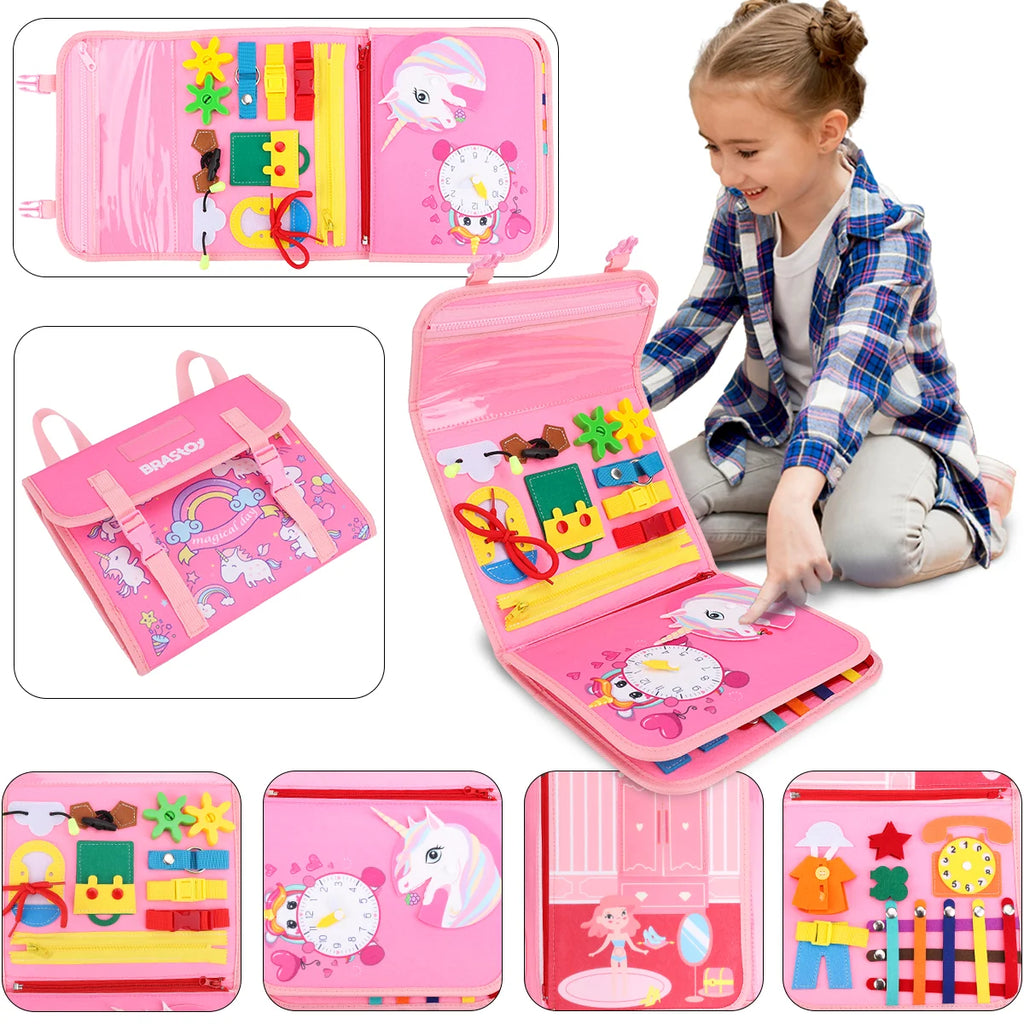 Brinquedo Educativo Infantil Brastoy Maleta de Atividades Aprendizados Pedagógica Montessori Sensorial Diversão para Bebês Crianças