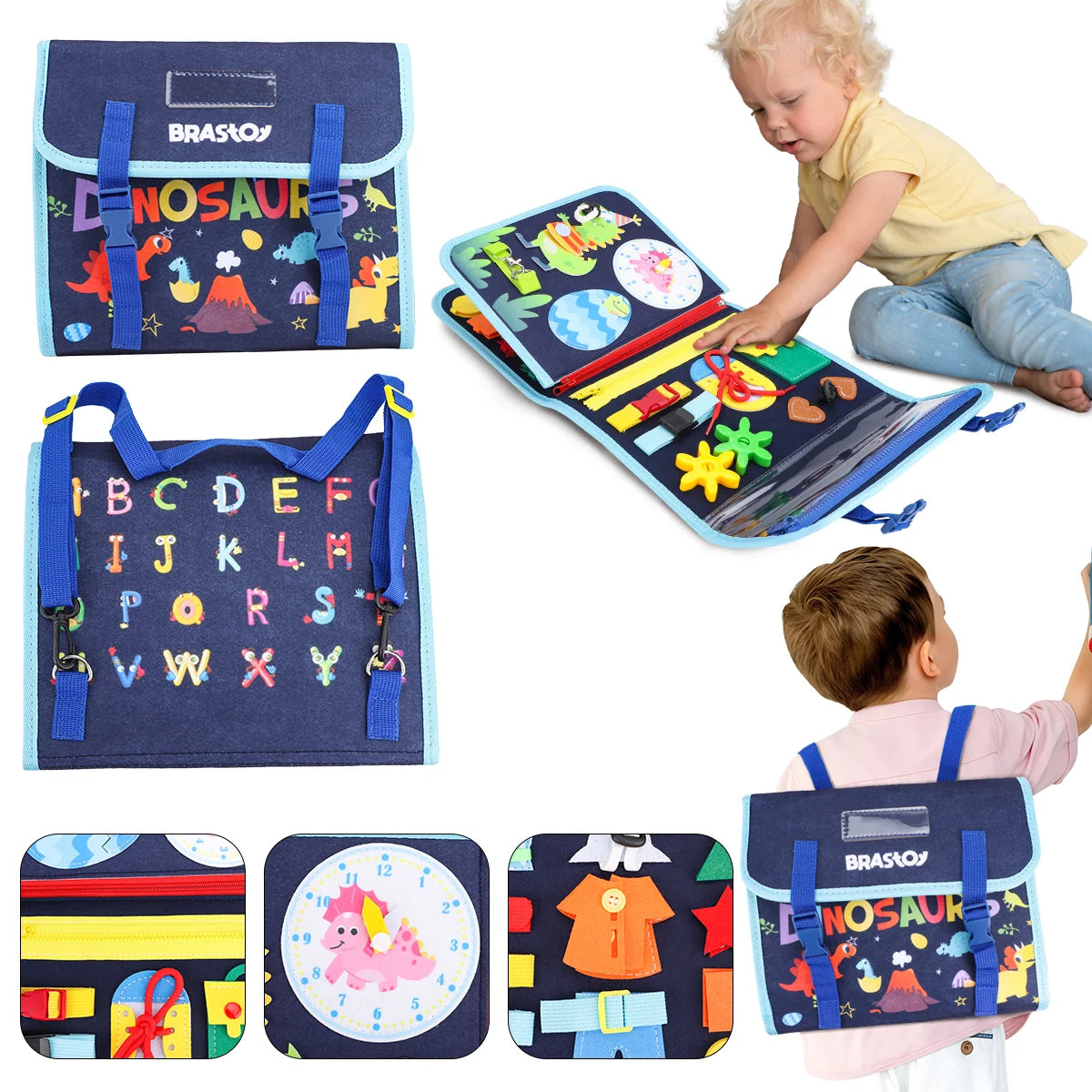 Brinquedo Educativo Infantil Brastoy Maleta de Atividades Aprendizados Pedagógica Montessori Sensorial Diversão para Bebês Crianças