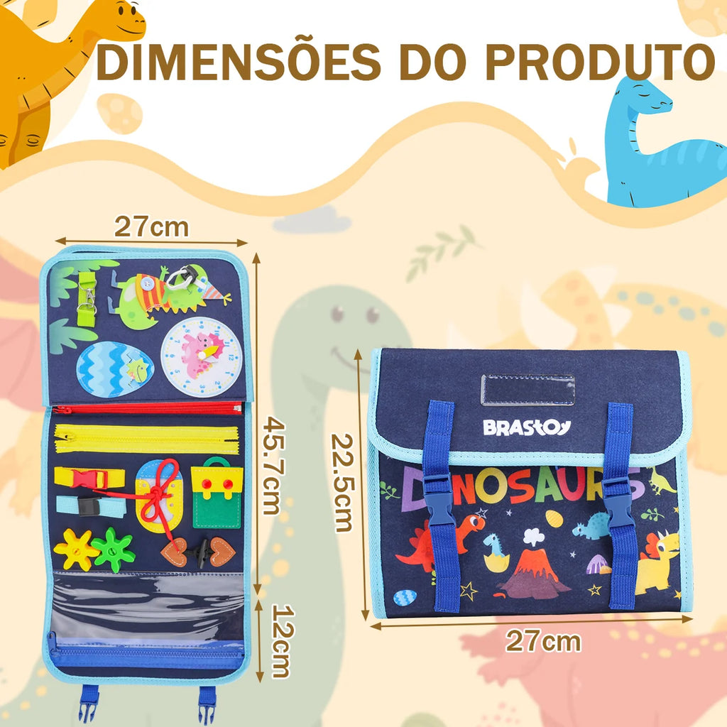 Brinquedo Educativo Infantil Brastoy Maleta de Atividades Aprendizados Pedagógica Montessori Sensorial Diversão para Bebês Crianças