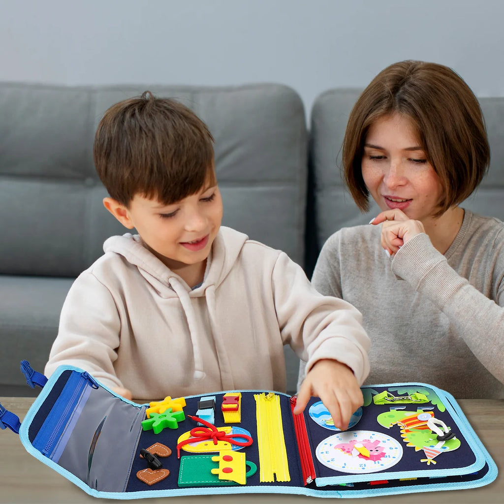 Brinquedo Educativo Infantil Brastoy Maleta de Atividades Aprendizados Pedagógica Montessori Sensorial Diversão para Bebês Crianças