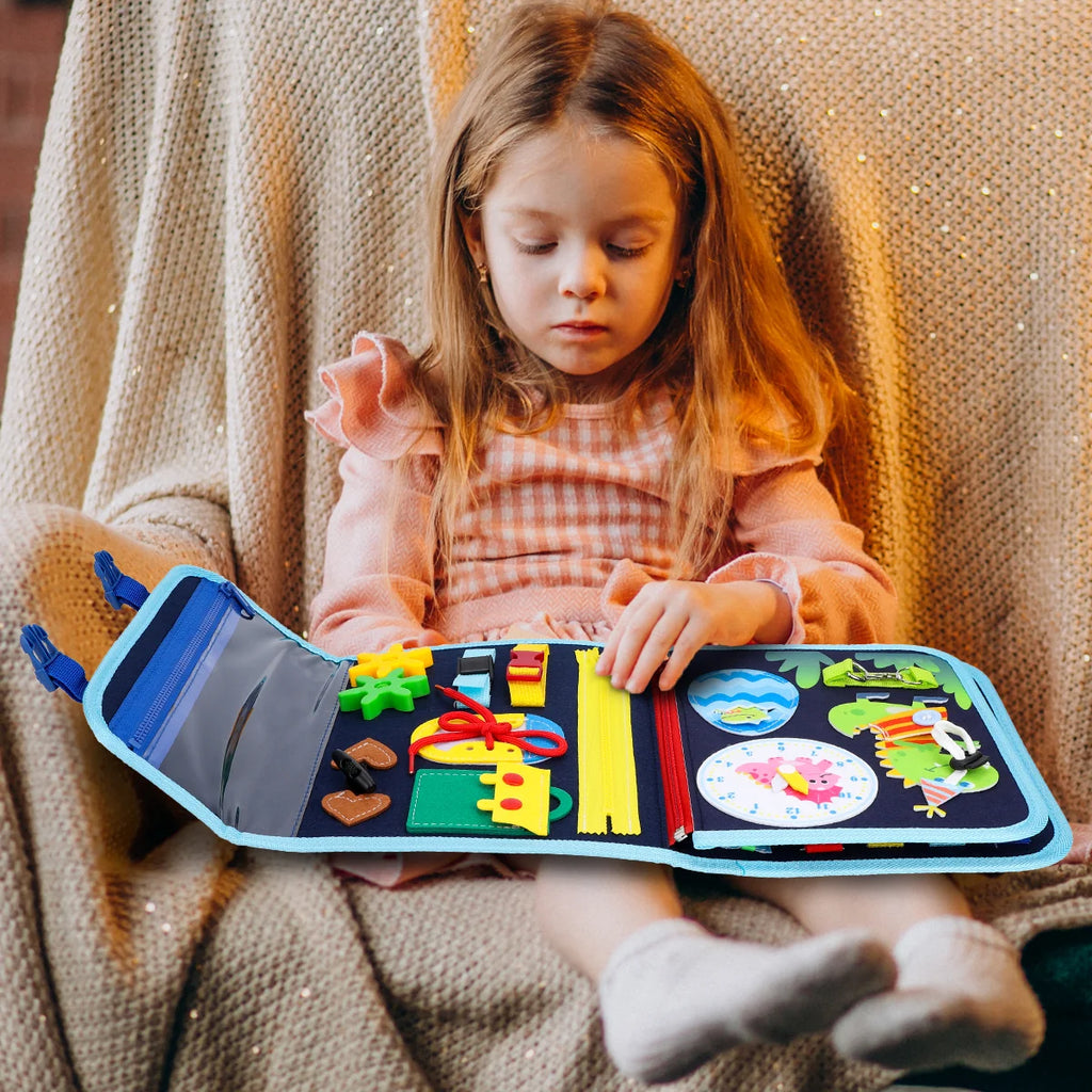 Brinquedo Educativo Infantil Brastoy Maleta de Atividades Aprendizados Pedagógica Montessori Sensorial Diversão para Bebês Crianças