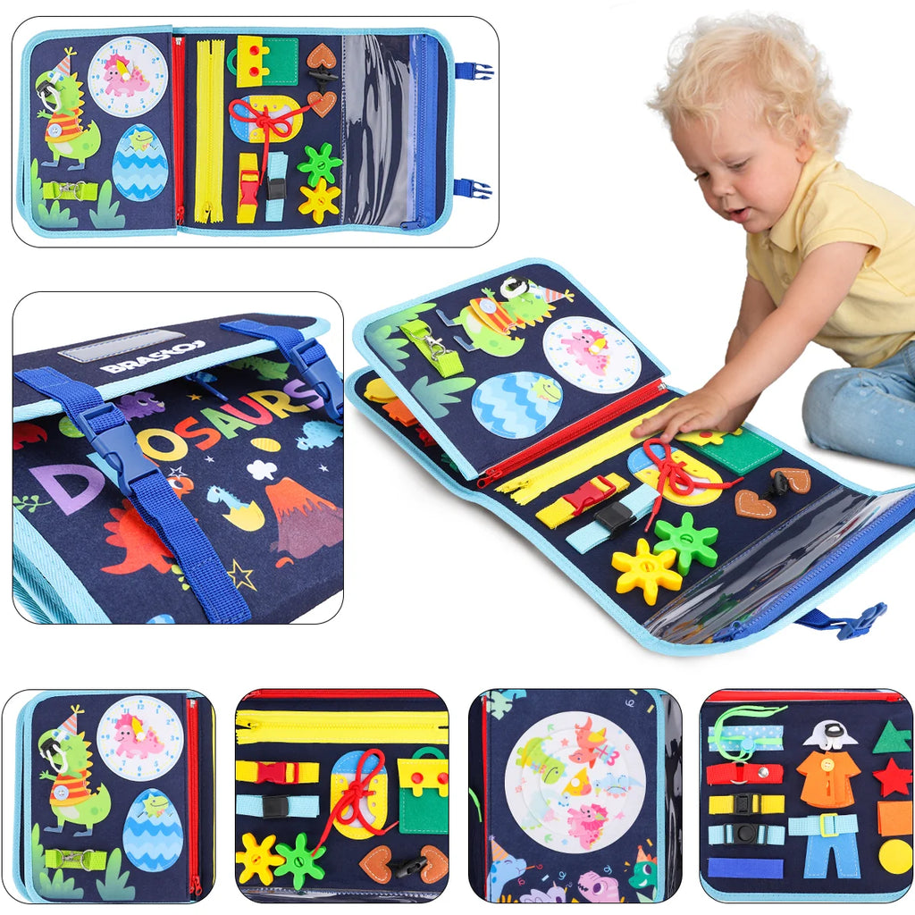 Brinquedo Educativo Infantil Brastoy Maleta de Atividades Aprendizados Pedagógica Montessori Sensorial Diversão para Bebês Crianças
