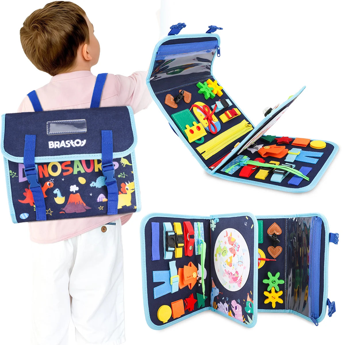 Brinquedo Educativo Infantil Brastoy Maleta de Atividades Aprendizados Pedagógica Montessori Sensorial Diversão para Bebês Crianças
