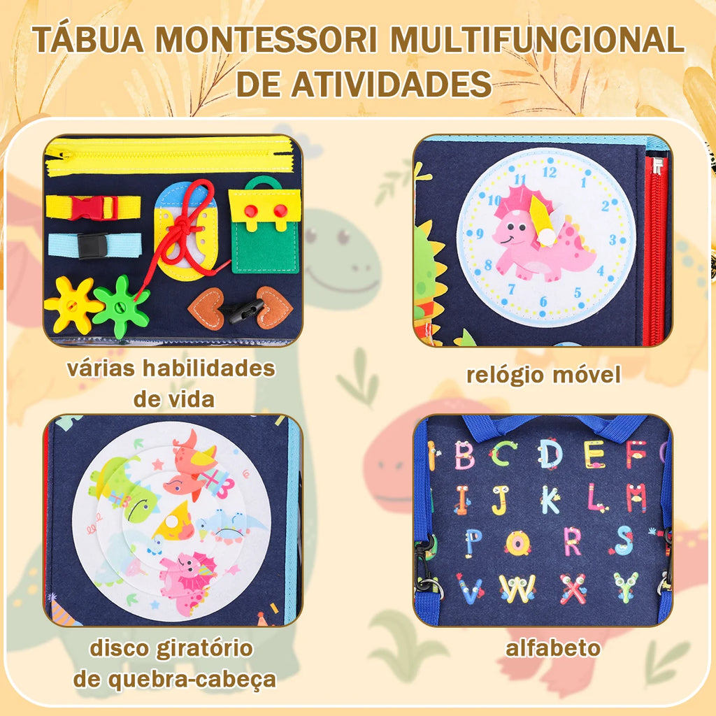 Brinquedo Educativo Infantil Brastoy Maleta de Atividades Aprendizados Pedagógica Montessori Sensorial Diversão para Bebês Crianças
