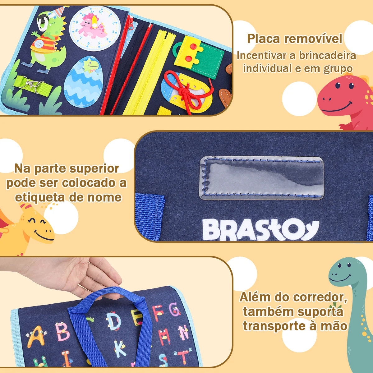 Brinquedo Educativo Infantil Brastoy Maleta de Atividades Aprendizados Pedagógica Montessori Sensorial Diversão para Bebês Crianças