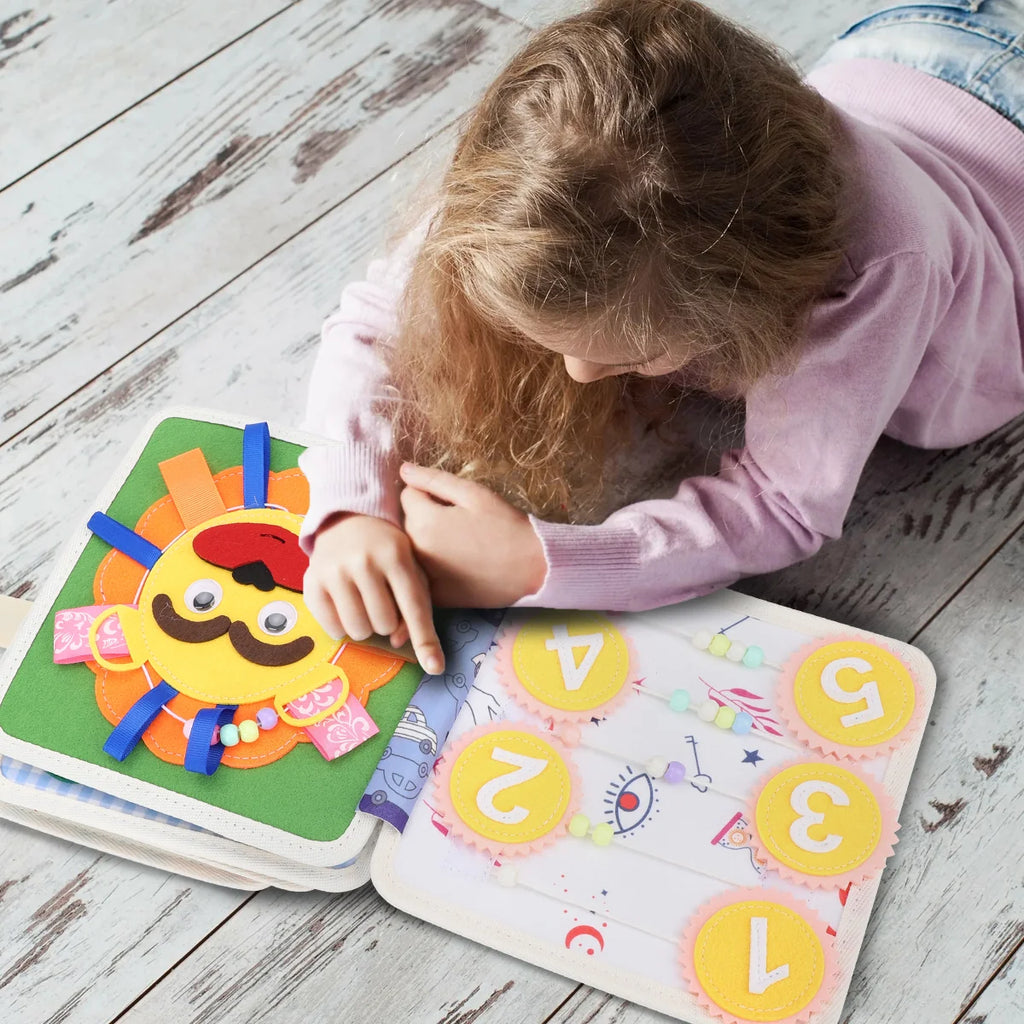 Livro Infantil para Bebê de Tecido Animais Montessori Sensorial Coordenação Atividades Brinquedo Educativo