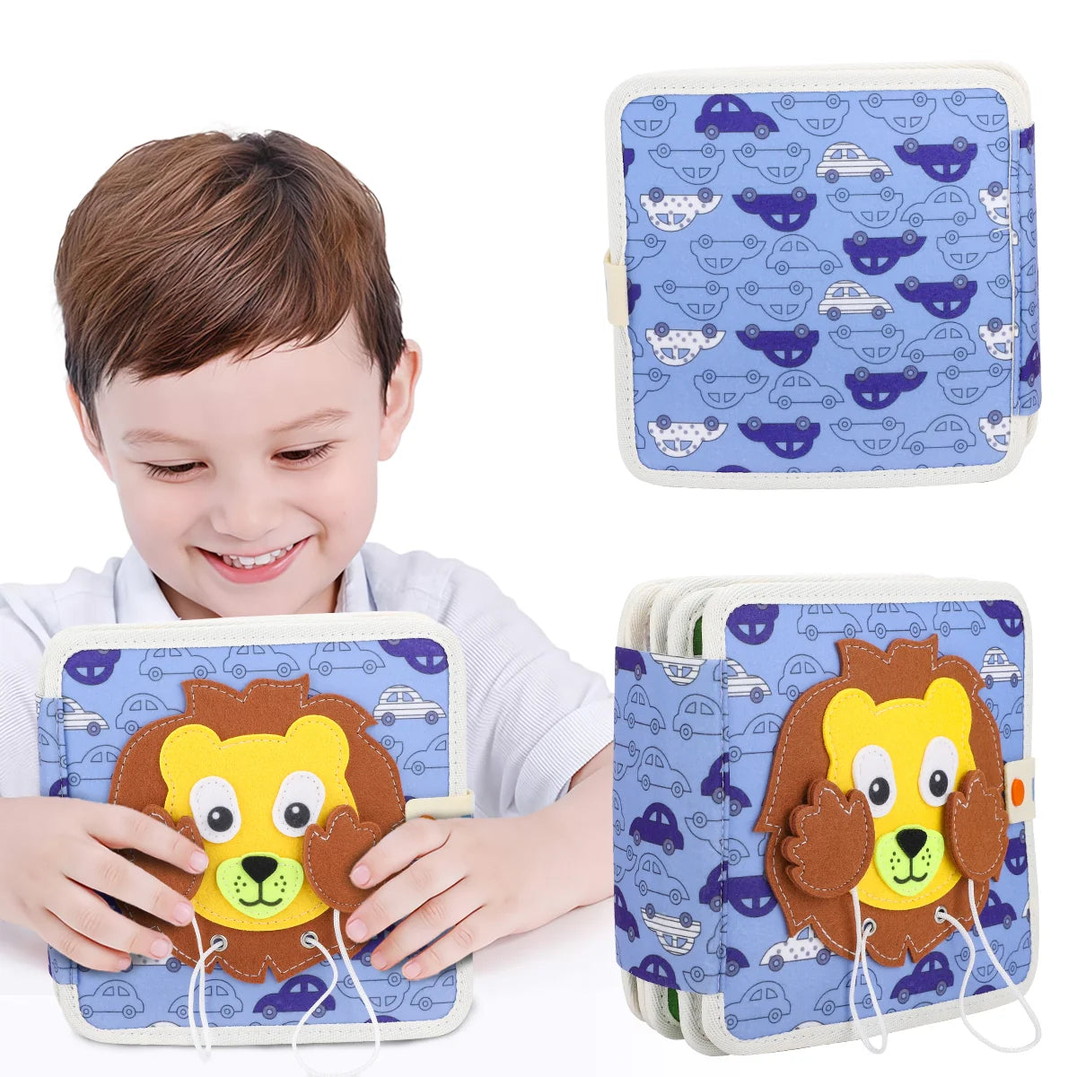 Livro Infantil para Bebê de Tecido Animais Montessori Sensorial Coordenação Atividades Brinquedo Educativo