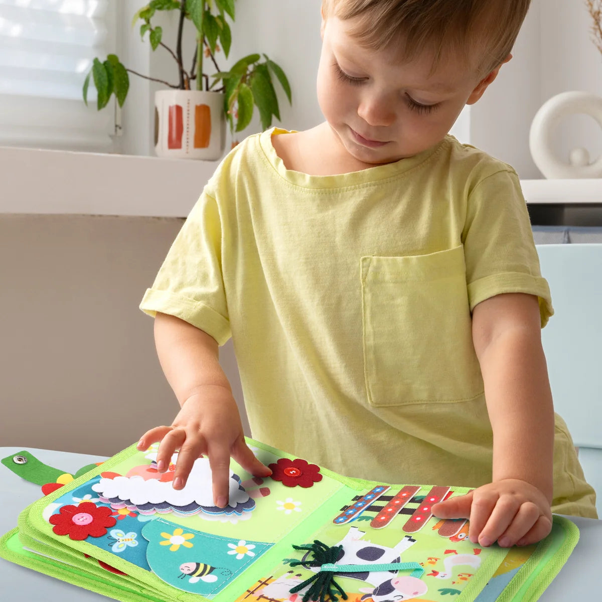 Livro Infantil para Bebê de Tecido Animais Montessori Sensorial Coordenação Atividades Brinquedo Educativo
