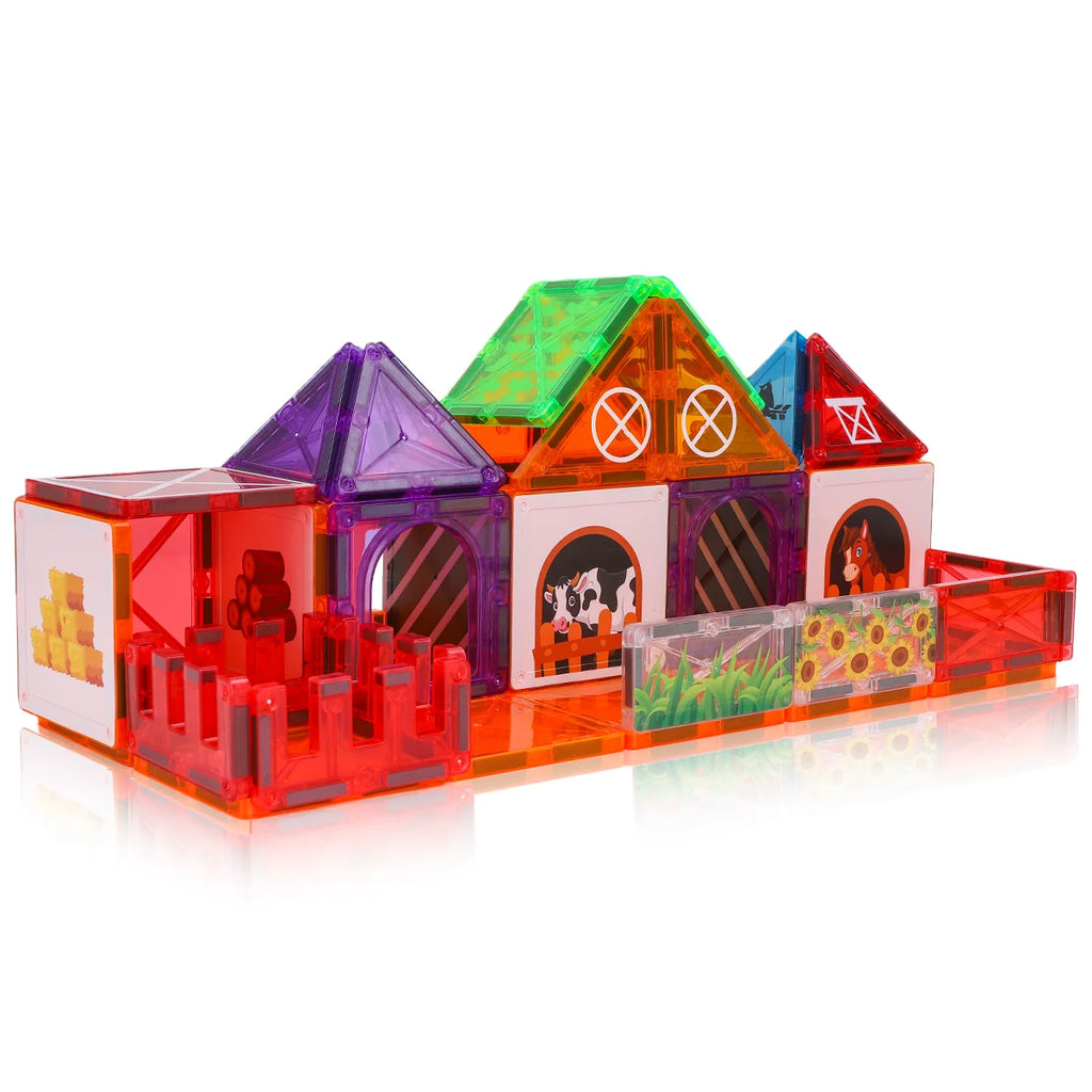 Blocos de Montar Magnéticos 50 Peças Brinquedo Educativo STEM Crianças 3 Anos BRASTOY