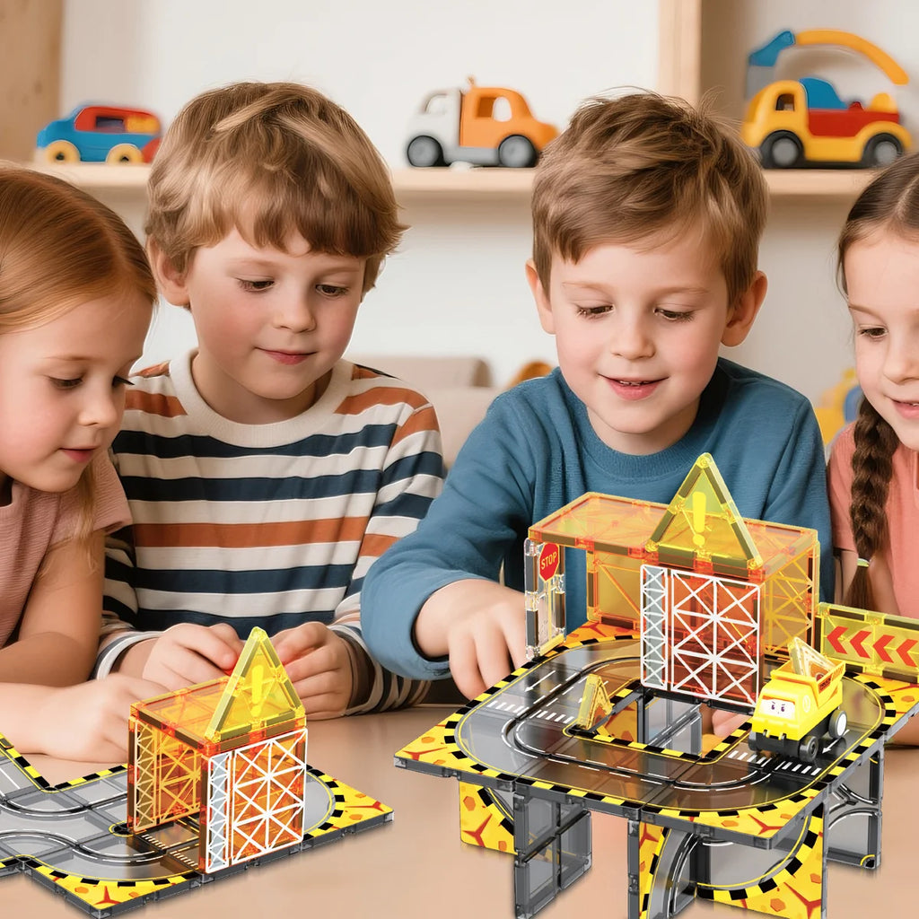 Blocos de Montar Magnéticos 33 Peças Brastoy Brinquedo Educativo Infantil Construção