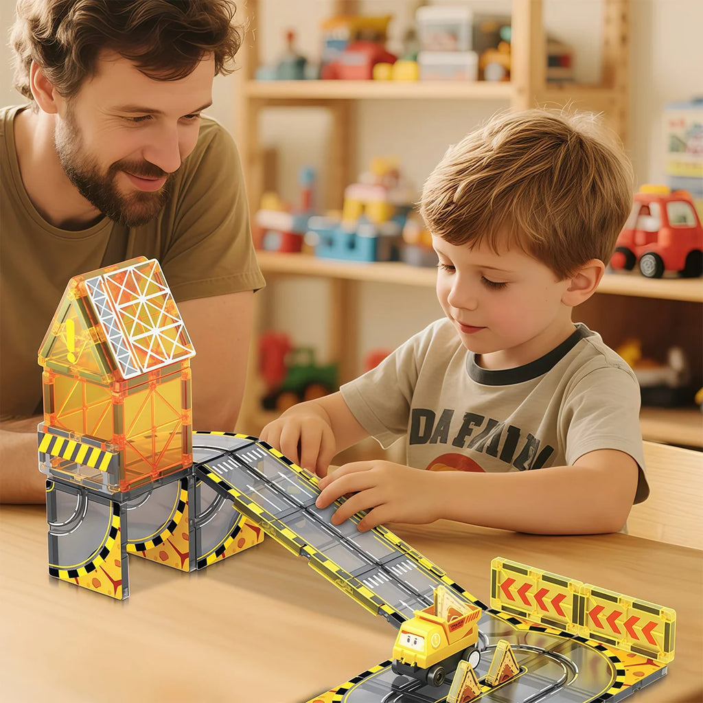 Blocos de Montar Magnéticos 33 Peças Brastoy Brinquedo Educativo Infantil Construção