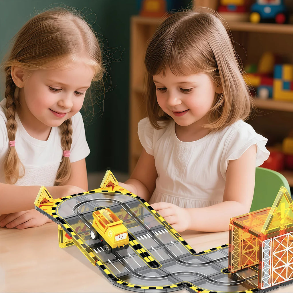 Blocos de Montar Magnéticos 33 Peças Brastoy Brinquedo Educativo Infantil Construção