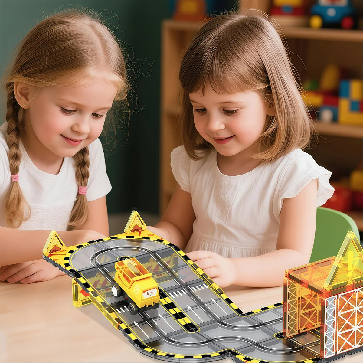 Blocos de Montar Magnéticos 33 Peças Brastoy Brinquedo Educativo Infantil Construção