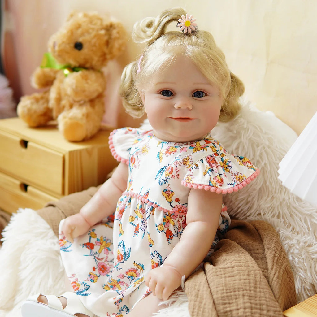 Boneca Bebê Reborn Silicone Realista 48cm Original Kit Acessórios Conjunto Roupa Mamadeira Chupeta Pelúcia Fralda Certidão