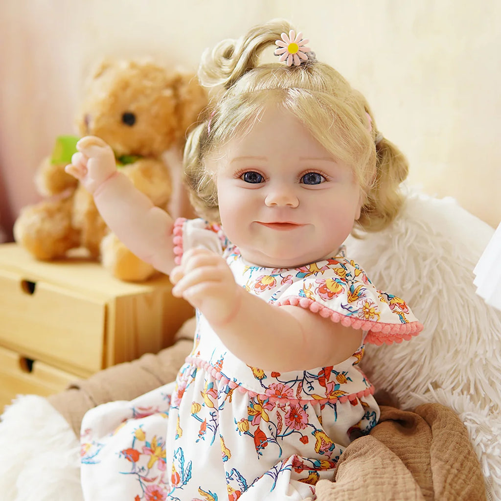 Boneca Bebê Reborn Silicone Realista 48cm Original Kit Acessórios Conjunto Roupa Mamadeira Chupeta Pelúcia Fralda Certidão