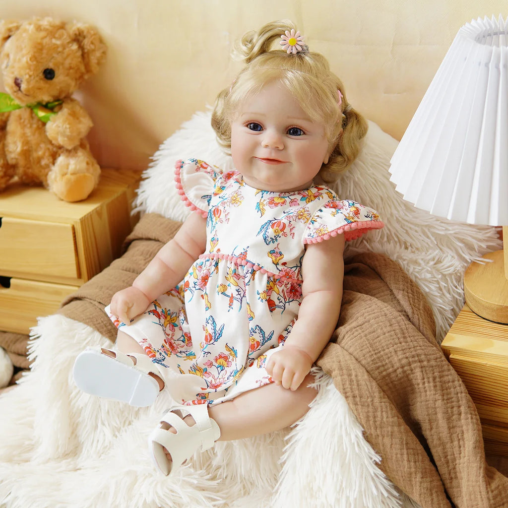 Boneca Bebê Reborn Silicone Realista 48cm Original Kit Acessórios Conjunto Roupa Mamadeira Chupeta Pelúcia Fralda Certidão
