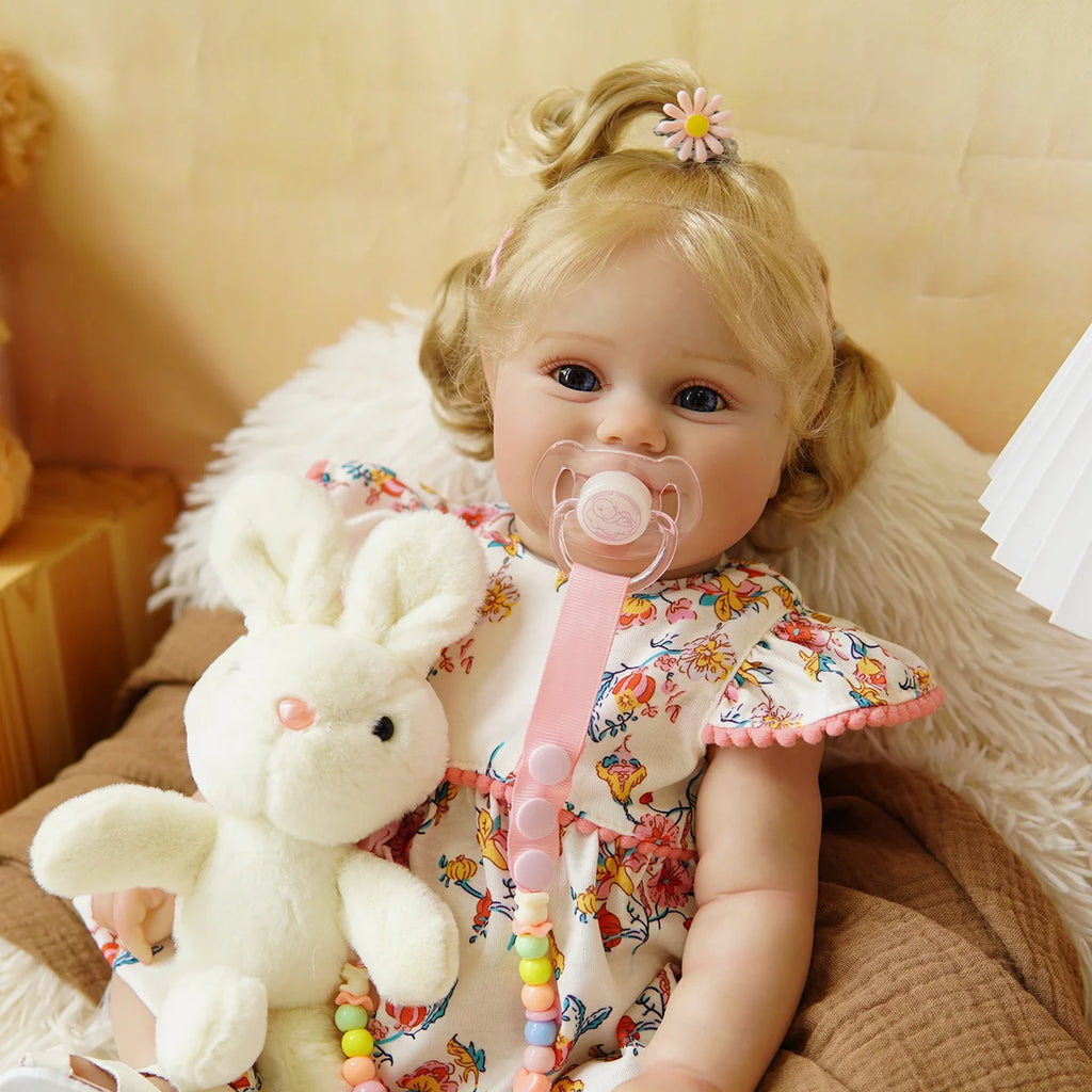 Boneca Bebê Reborn Silicone Realista 48cm Original Kit Acessórios Conjunto Roupa Mamadeira Chupeta Pelúcia Fralda Certidão