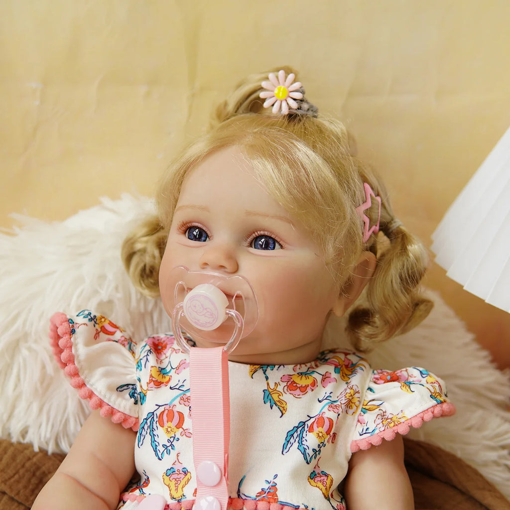 Boneca Bebê Reborn Silicone Realista 48cm Original Kit Acessórios Conjunto Roupa Mamadeira Chupeta Pelúcia Fralda Certidão