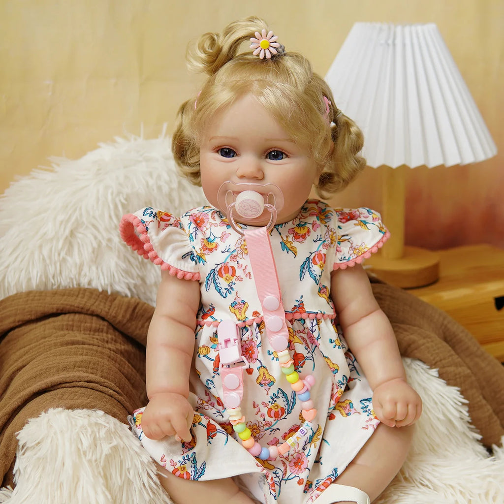 Boneca Bebê Reborn Silicone Realista 48cm Original Kit Acessórios Conjunto Roupa Mamadeira Chupeta Pelúcia Fralda Certidão