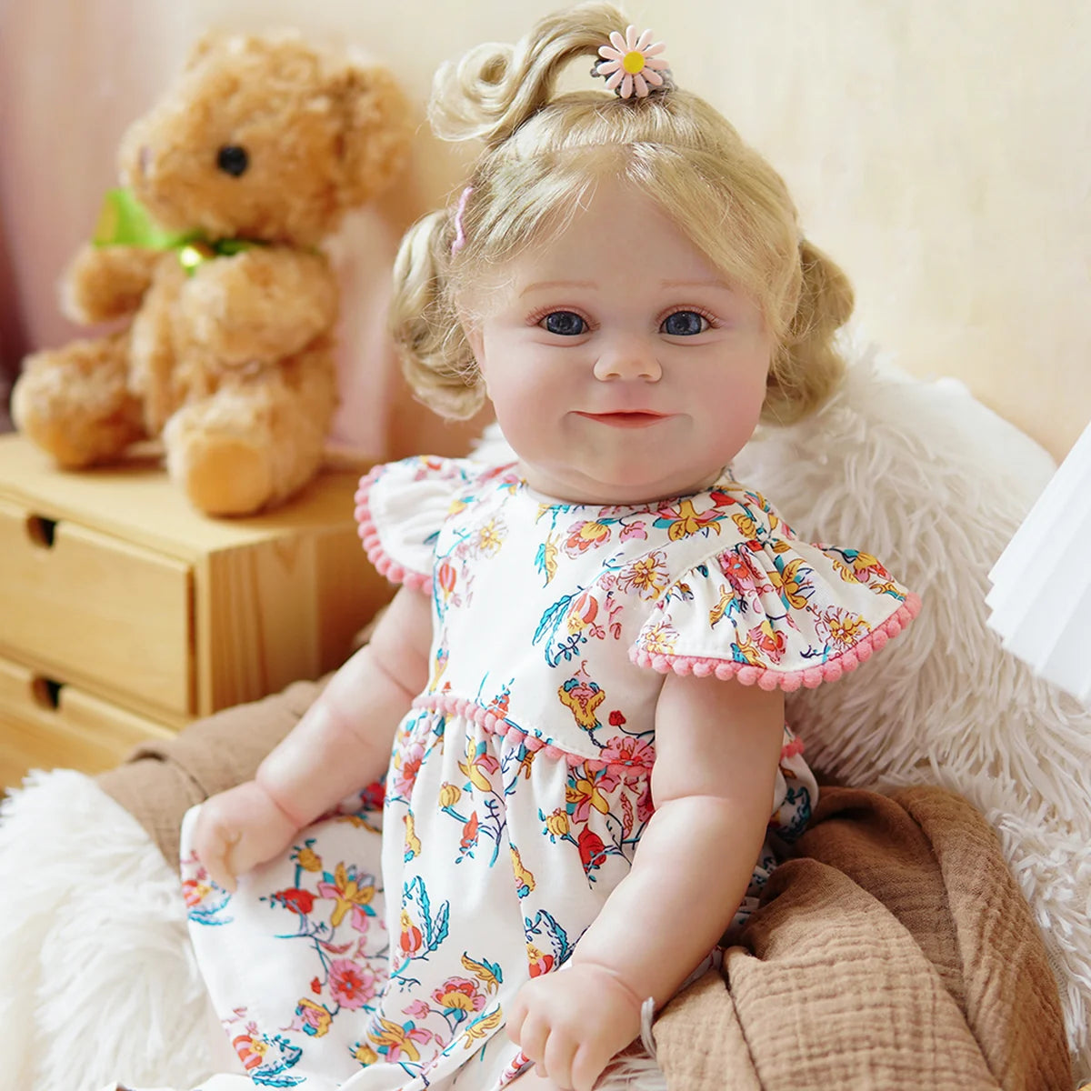 Boneca Bebê Reborn Silicone Realista 48cm Original Kit Acessórios Conjunto Roupa Mamadeira Chupeta Pelúcia Fralda Certidão